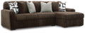 Midnight-Madness Sectional Sofa with Chaise - Chocolate