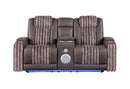 U8000 Pwr Console Rec Loveseat with PHR, LED and Speaker