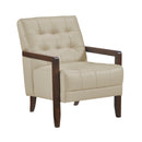 Crafton Accent Chair - Beige - Leather
