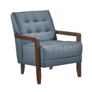 Crafton Accent Chair - Blue - Leather