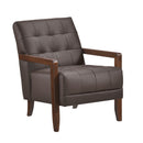 Crafton Accent Chair - Brown - Leather