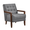 Crafton Accent Chair - Gray - Leather