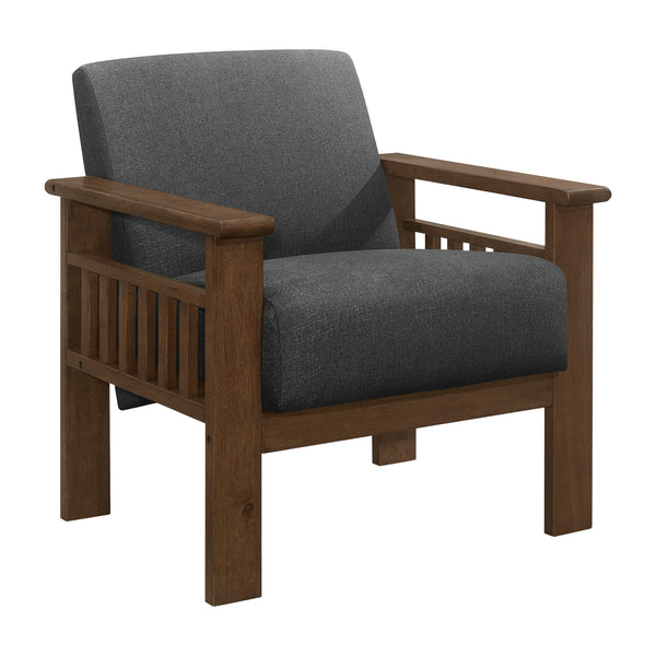 Helena Accent Chair with Storage Arms in Gray - 1048DG-1