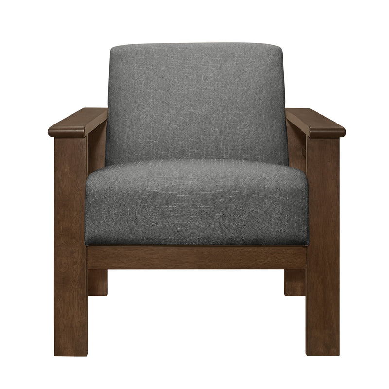 Helena Accent Chair with Storage Arms in Gray - 1048GY-1