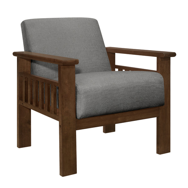 Helena Accent Chair with Storage Arms in Gray - 1048GY-1
