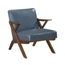 Gideon Accent Chair - Blue - Faux Leather