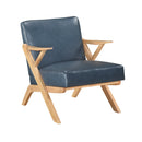 Gideon Accent Chair - Blue - Faux Leather
