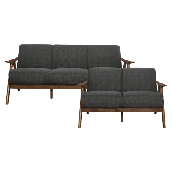 Damala 2pc Set: Sofa, Love in Gray - 1138DG*2