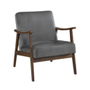 Landers Accent Chair - Gray,Walnut