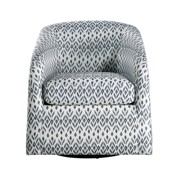 Augustine Swivel Chair in Blue/White - 1244-1