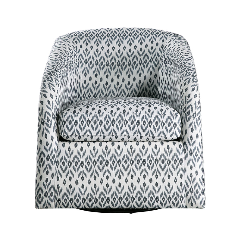 Augustine Swivel Chair in Blue/White - 1244-1