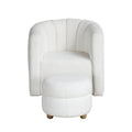 Delaney Swivel Chair With Ottoman - Beige,Pearl,White
