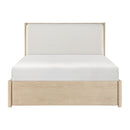 Matteo Queen Platform Bed with Footboard Storage in Natural/Oak - 1313N-1