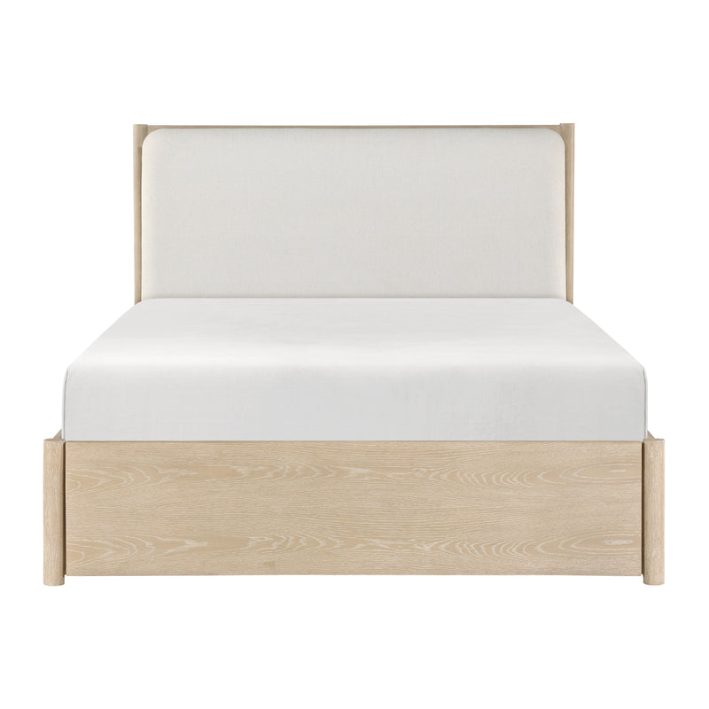 Matteo Eastern King Platform Bed with Footboard Storage in Natural/Oak - 1313NK-1EK