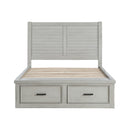 Willowbrook Queen Platform Bed with Footboard Storage in Gray - 1337-1