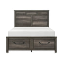 Lenior QUEEN PLATFORM BED WITH FOOTBOARD STORAGE in Gray - 1342-1