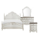 Cinderella 4pc Set (QB+NS+DR+MR) in Gray/White - 1386NW-1*4