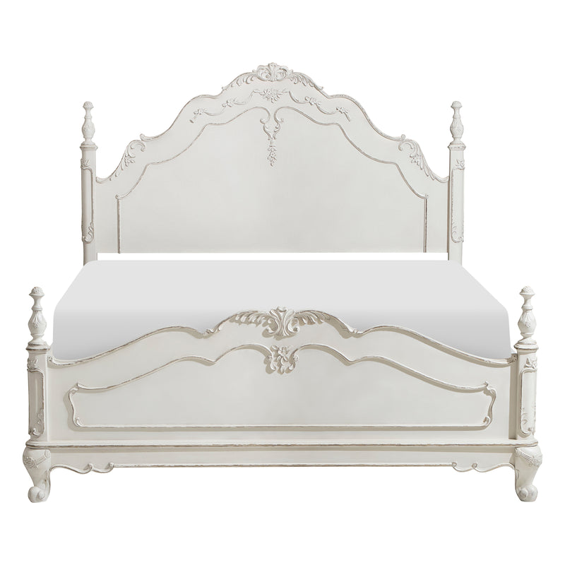 Cinderella Queen Bed in White/Gray - 1386NW-1