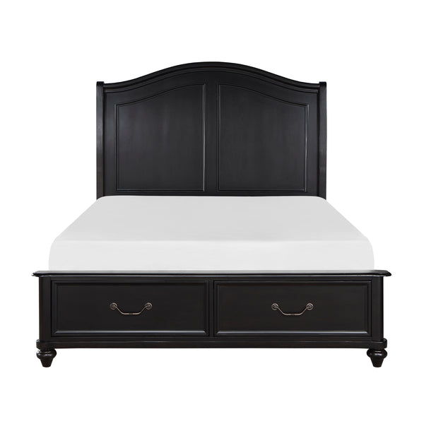 Herman Eastern King Platform Bed with Footboard Storage in Gray/Brown - 1420K-1EK