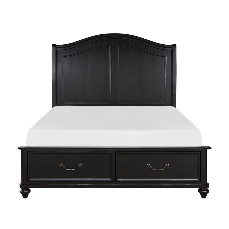 Herman Eastern King Platform Bed with Footboard Storage in Gray/Brown - 1420K-1EK