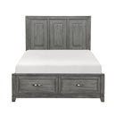 Garretson Queen Platform Bed with Footboard Storage in Gray - 1450-1