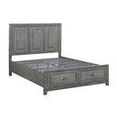 Garretson Queen Platform Bed with Footboard Storage in Gray - 1450-1