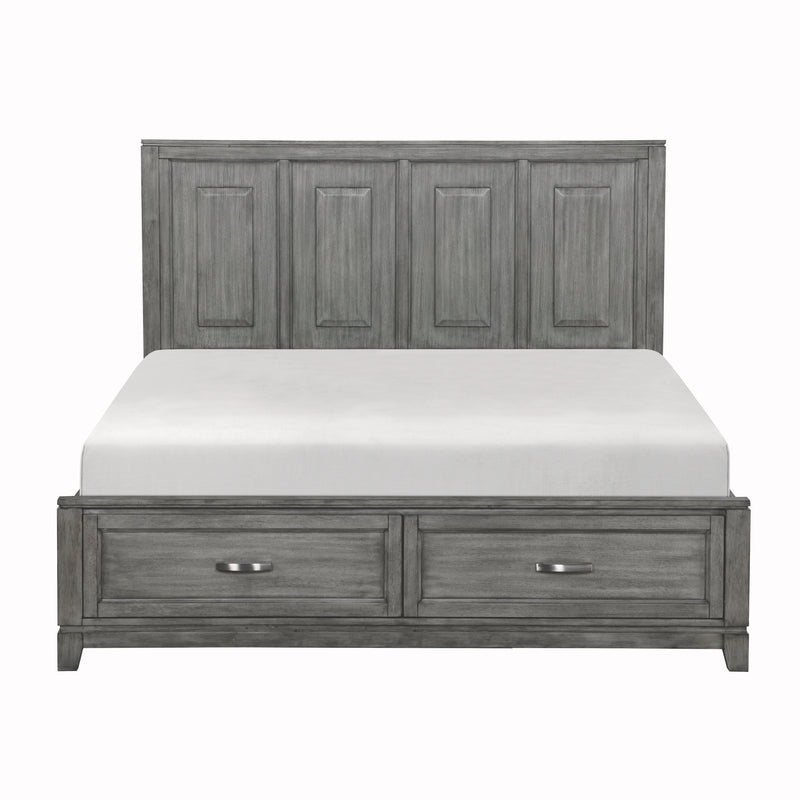 Garretson Eastern King Platform Bed with Footboard Storage in Gray - 1450K-1EK