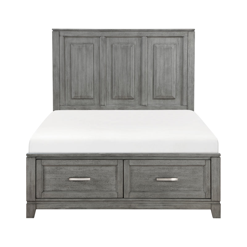 Garretson Full Platform Bed with Footboard Storage in Gray - 1450F-1