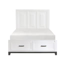 Garretson Queen Platform Bed with Footboard Storage in White - 1450WH-1