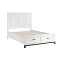 Garretson Queen Platform Bed with Footboard Storage in White - 1450WH-1