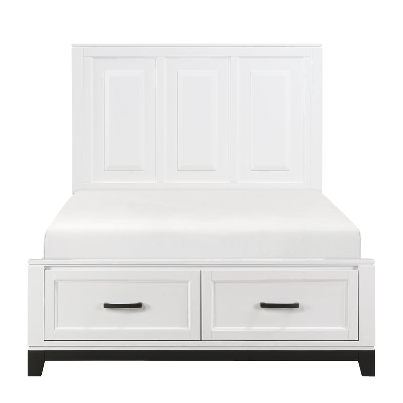 Garretson Full Platform Bed with Footboard Storage in White - 1450WHF-1