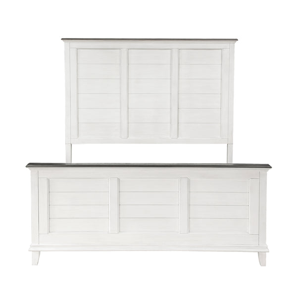 Chesterton (3) Eastern King Bed in Brown/White - 1463K-1EK*