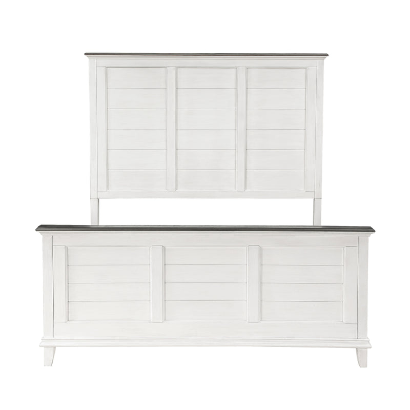 Chesterton (3) Eastern King Bed in Brown/White - 1463K-1EK*