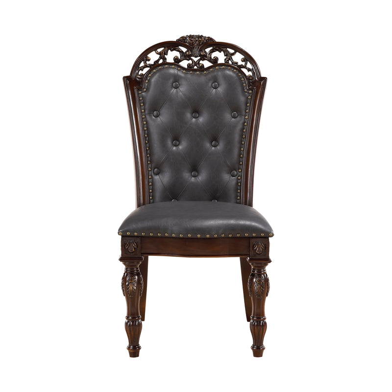 Adelina Side Chair in Cherry/Gold - 1468S