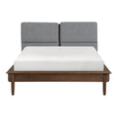 Astrid Eastern King Platform Bed in Brown/Walnut - 1501K-1EK