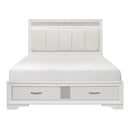 Luster Eastern King Platform Bed with Footboard Storage in White - 1505WK-1EK