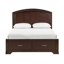 Hudson Eastern King Platform Bed with Footboard Storage in Cherry - 1520CHK-1EK