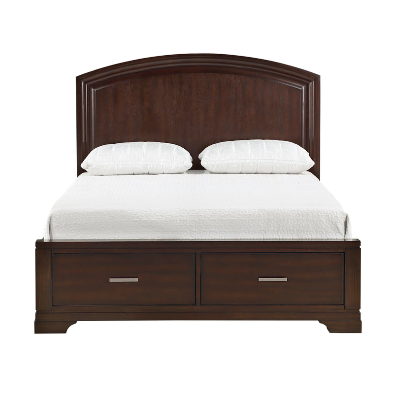 Hudson Queen Platform Bed with Footboard Storage in Cherry - 1520CH-1