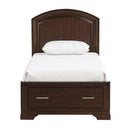 Hudson Twin Platform Bed with Footboard Storage in Cherry - 1520CHT-1