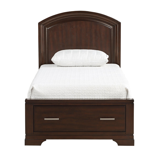 Hudson Twin Platform Bed with Footboard Storage in Cherry - 1520CHT-1