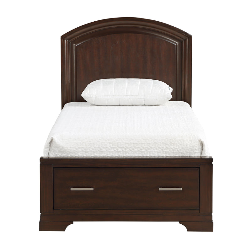 Hudson Twin Platform Bed with Footboard Storage in Cherry - 1520CHT-1