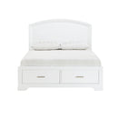 Hudson Queen Platform Bed with Footboard Storage in White - 1520WH-1