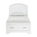 Hudson Twin Platform Bed with Footboard Storage in White - 1520WHT-1