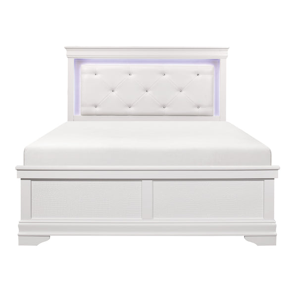 Lana Collection (2) Eastern King Bed with LED Lighting in White - 1556WK-1EK*