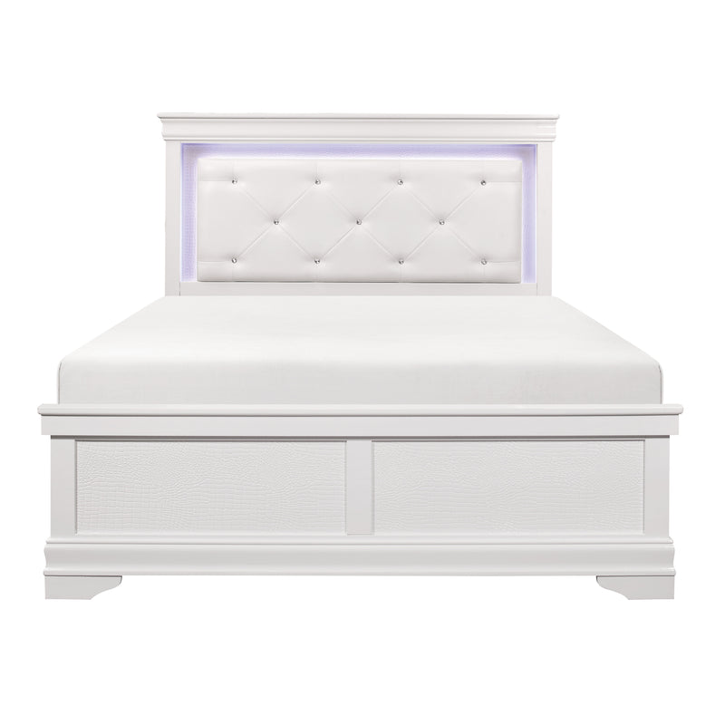 Lana Collection (2) Full Bed with LED Lighting in White - 1556WF-1*