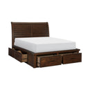 Logandale Queen Platform Bed with Footboard Storage in Brown - 1559-1