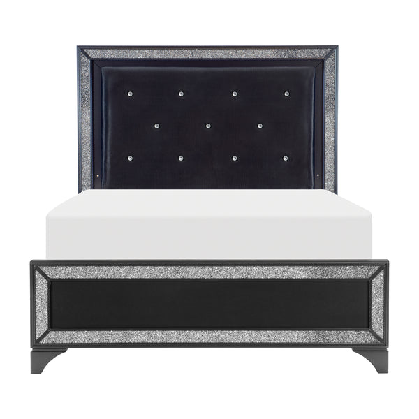 Salon Eastern King Bed in Black/Gold/Silver/Champagne - 1572BKK-1EK