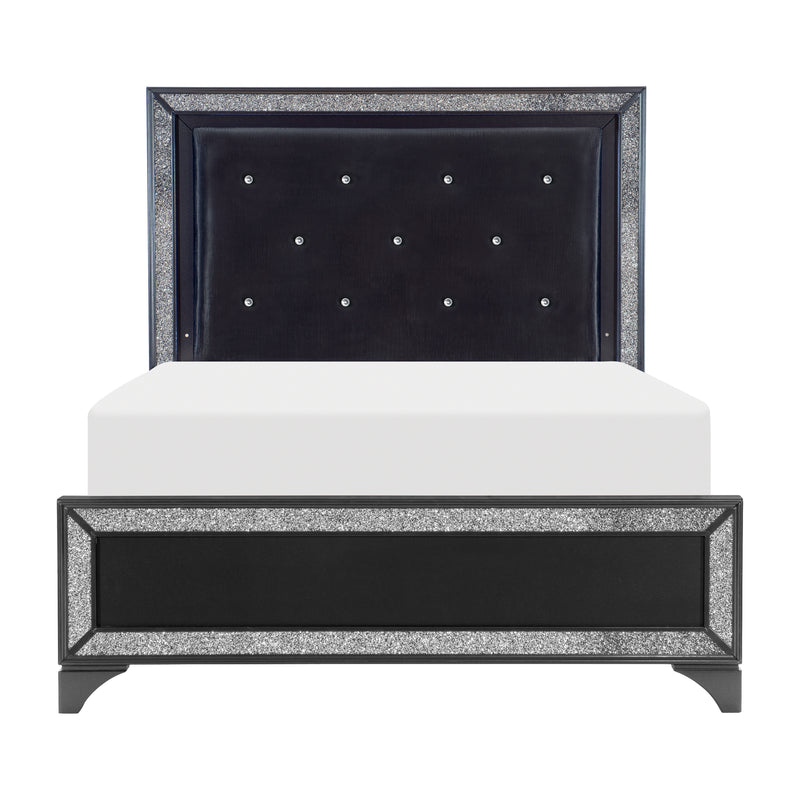 Salon Eastern King Bed in Black/Gold/Silver/Champagne - 1572BKK-1EK