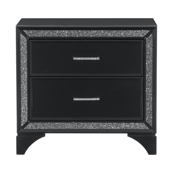 Salon Nightstand in Black/Gold/Silver/Champagne - 1572BK-4
