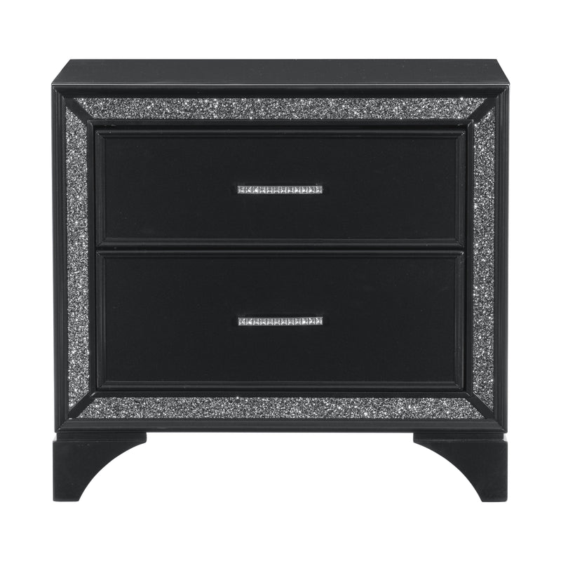 Salon Nightstand in Black/Gold/Silver/Champagne - 1572BK-4